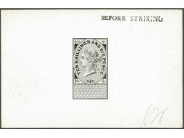 Die Proof a standard Die for revenue stamps in black with blank tablet at base on glazed card (92 x 60 mm) in the nomination 
