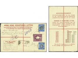King Edward VII 10 cents registered stationery envelope with overprinted 25 cts. - $ 2.50 fee schedule, (Yang 12, size G) bea