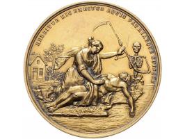 (1767) Gouden beloningspenning Amsterdamse Maatschappij tot Redding van Drenkelingen door J.G. Holtzhey (VvL399) uitgereikt 1