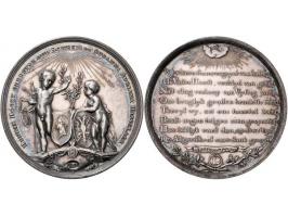 Familiepenning, 1786, 50-jarig huwelijk Henrik Hooft Gerretsz en Susanna Adriana Hasselaer, door Holtzhey, zilver 37,1gr, 49m