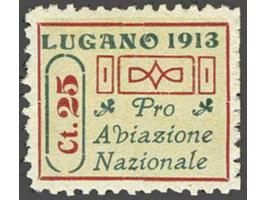 Semi Official Airmail, Lugano 25 centimes multicoloured, very fine mounted mint (irregular perforation as usual) with 1976 Re