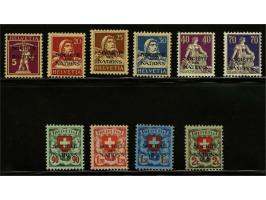 Official. League of Nations 5 centimes - 2 francs, very fine mounted mint, cat.v. CHF 1970