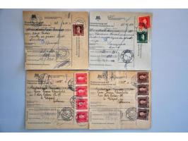 about 40 money orders with various frankings including some with Austrian postage due stamps on reverse