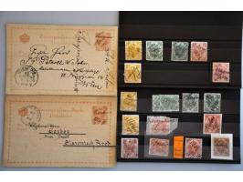 17 postal stationery/postcards and 18 single stamps with written cancellations (see handbook Ferchenbauer page 213)