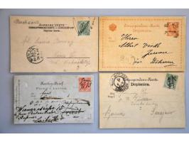 17 postal stationery/postcards and 18 single stamps with written cancellations (see handbook Ferchenbauer page 213)