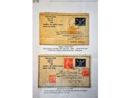 aerogrammes, 3 unused, including first type with and without swastikas in the corners and 3 used, including additional franki