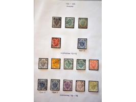 specialized collection 1879-1918 used and * with printings, perforations, cancellations, better stamps and sets etc., nicely 