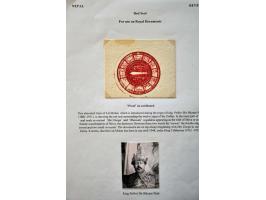 Document (235x366 mm) with red seal (Lal Mohar) twelve signs of zodiac, King Tribhuban Bir Bikram Sjah, concerning transfer o